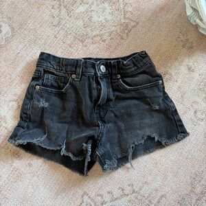 Zara Black Frayed Jean Shorts
